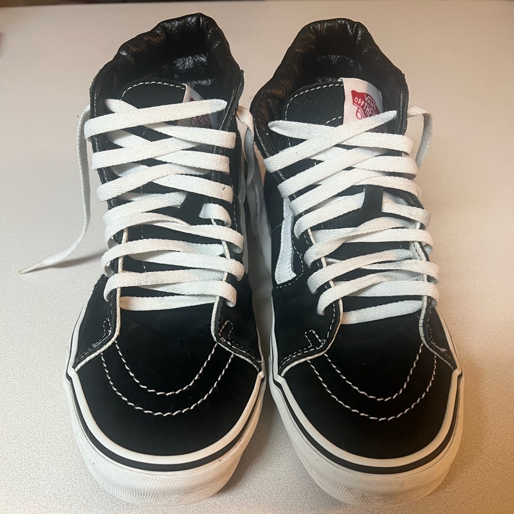 Vans Black and White High-Top Sneakers